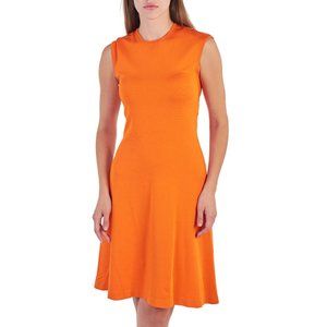 RALPH LAUREN vivid tangerine orange sleeveless knit dress